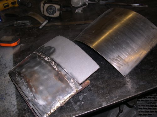 COMPARE: Old patch to new lower cab corner with proper compound curve.